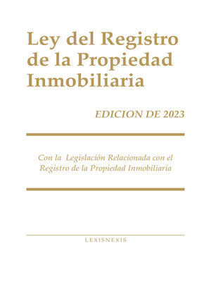 cover image of Ley del Registro de la Propiedad Inmobiliaria